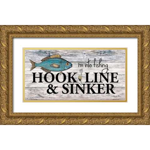 Hook, Line and Sinker Gold Ornate Wood Framed Art Print with Double Matting by Vieira, Robin-Lee