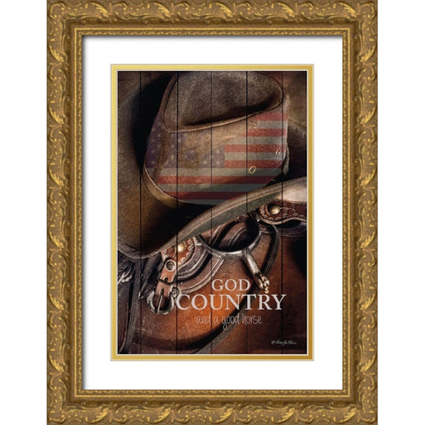 God Country Gold Ornate Wood Framed Art Print with Double Matting by Vieira, Robin-Lee