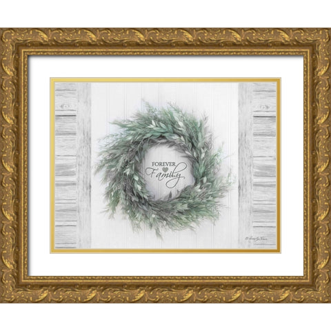 Forever Family Gold Ornate Wood Framed Art Print with Double Matting by Vieira, Robin-Lee