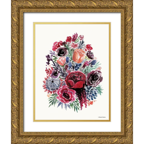 Moody Florals Gold Ornate Wood Framed Art Print with Double Matting by Nieman, Rachel