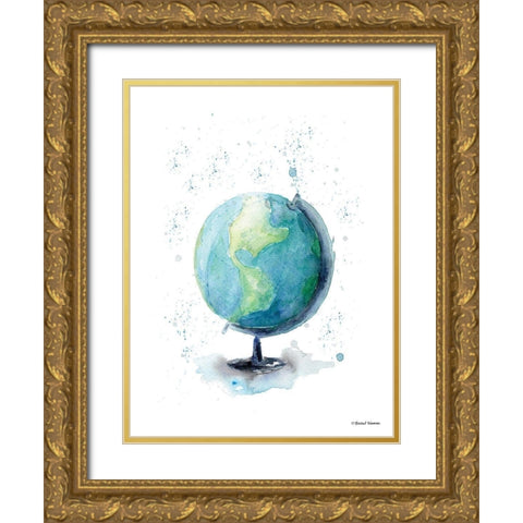 Globe Gold Ornate Wood Framed Art Print with Double Matting by Nieman, Rachel