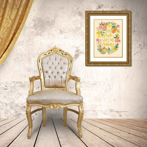 When Life Gives You Lemons Gold Ornate Wood Framed Art Print with Double Matting by Nieman, Rachel