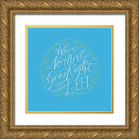 Turn Left Gold Ornate Wood Framed Art Print with Double Matting by Nieman, Rachel