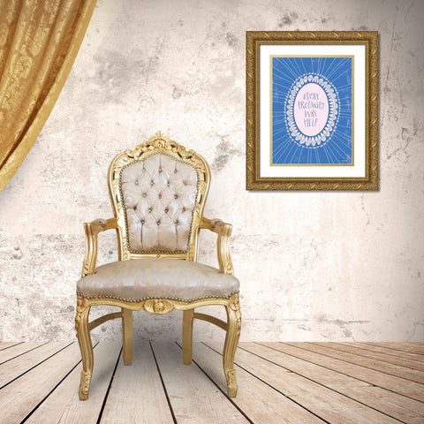 Maybe Profanity Will Help Gold Ornate Wood Framed Art Print with Double Matting by Nieman, Rachel