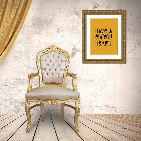 Have a Grateful Heart Gold Ornate Wood Framed Art Print with Double Matting by Nieman, Rachel