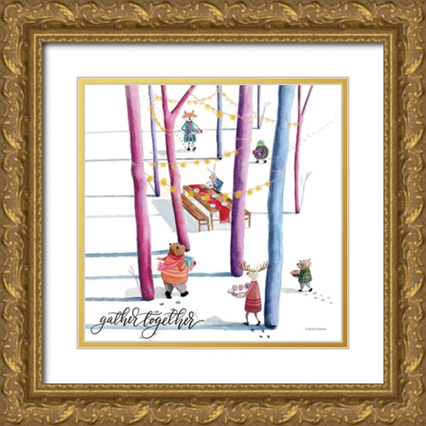Gather Together Gold Ornate Wood Framed Art Print with Double Matting by Nieman, Rachel