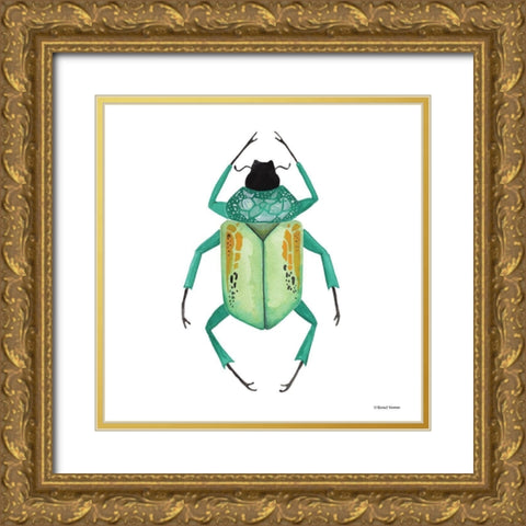 Naturally Wonderful Beetle Gold Ornate Wood Framed Art Print with Double Matting by Nieman, Rachel