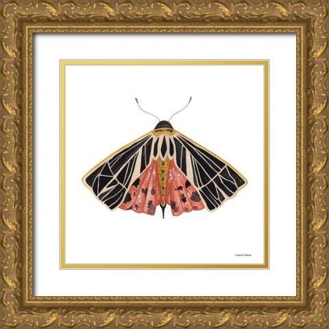 Naturally Wonderful Moth Gold Ornate Wood Framed Art Print with Double Matting by Nieman, Rachel