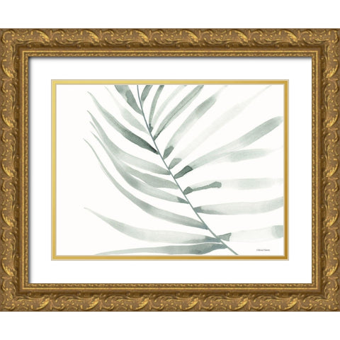 Sage Fern Leaf Gold Ornate Wood Framed Art Print with Double Matting by Nieman, Rachel