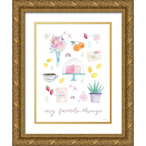 My Favorite Things Gold Ornate Wood Framed Art Print with Double Matting by Nieman, Rachel