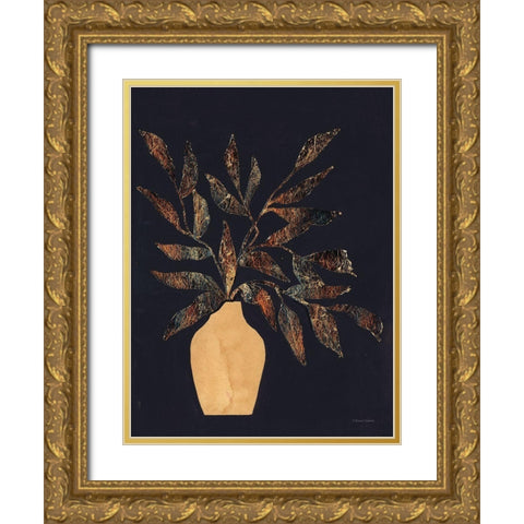 Moody Vase Silhouette Gold Ornate Wood Framed Art Print with Double Matting by Nieman, Rachel