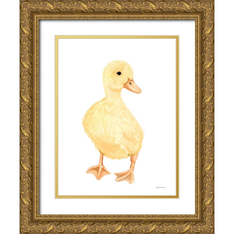 Adorable Fluffy Duckling Gold Ornate Wood Framed Art Print with Double Matting by Nieman, Rachel