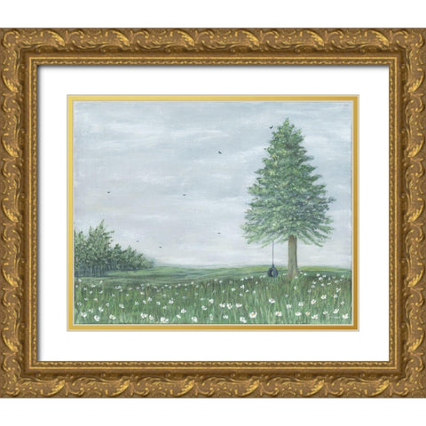 The Swing Gold Ornate Wood Framed Art Print with Double Matting by Soulspeak And Sawdust