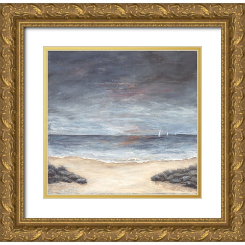 Sunset Sail Gold Ornate Wood Framed Art Print with Double Matting by Soulspeak And Sawdust