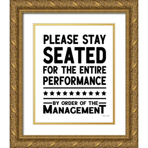 Please Stay Seated Gold Ornate Wood Framed Art Print with Double Matting by Ball, Susan