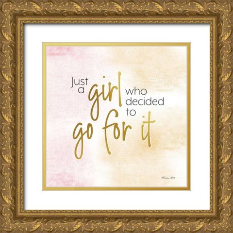 Go For It Gold Ornate Wood Framed Art Print with Double Matting by Ball, Susan