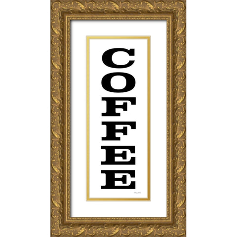 Coffee Gold Ornate Wood Framed Art Print with Double Matting by Ball, Susan