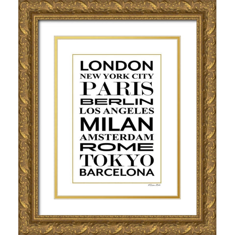 Fashion Cities    Gold Ornate Wood Framed Art Print with Double Matting by Ball, Susan