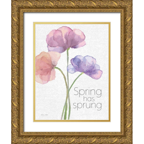 Spring Has Sprung Gold Ornate Wood Framed Art Print with Double Matting by Ball, Susan