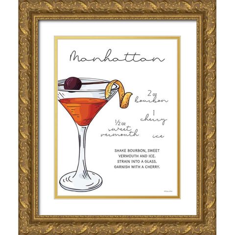 Manhattan Recipe     Gold Ornate Wood Framed Art Print with Double Matting by Ball, Susan