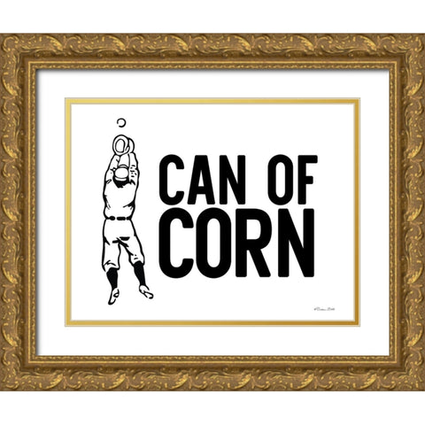 Can of Corn Gold Ornate Wood Framed Art Print with Double Matting by Ball, Susan