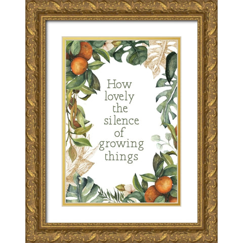 Silence of Growing Things   Gold Ornate Wood Framed Art Print with Double Matting by Ball, Susan