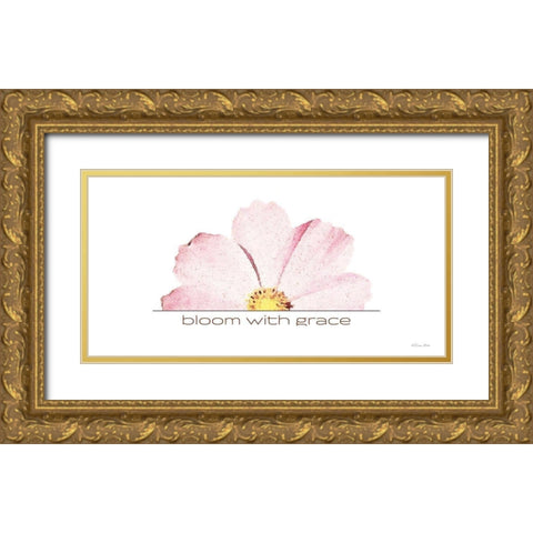 Bloom with Grace Gold Ornate Wood Framed Art Print with Double Matting by Ball, Susan