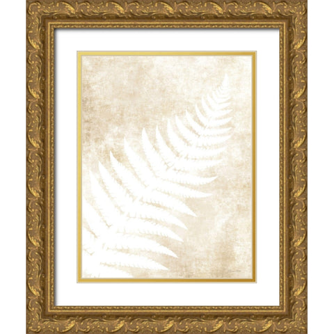 Fern Frond 1 Gold Ornate Wood Framed Art Print with Double Matting by Ball, Susan