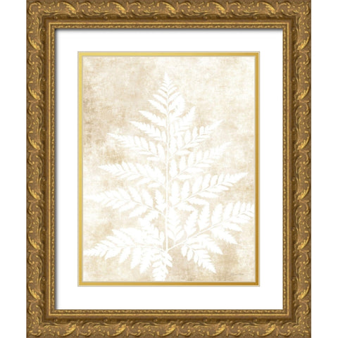 Fern Frond 3 Gold Ornate Wood Framed Art Print with Double Matting by Ball, Susan