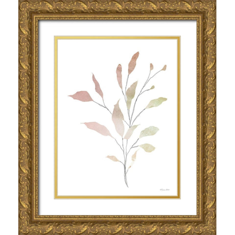 Watercolor Branch 1 Gold Ornate Wood Framed Art Print with Double Matting by Ball, Susan