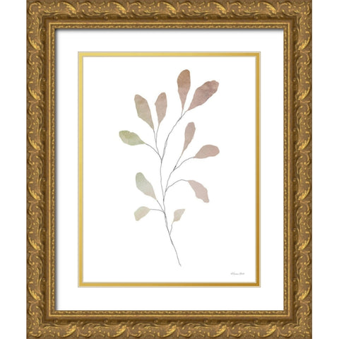 Watercolor Branch 2 Gold Ornate Wood Framed Art Print with Double Matting by Ball, Susan