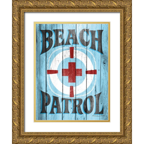 Beach Patrol Gold Ornate Wood Framed Art Print with Double Matting by Ball, Susan