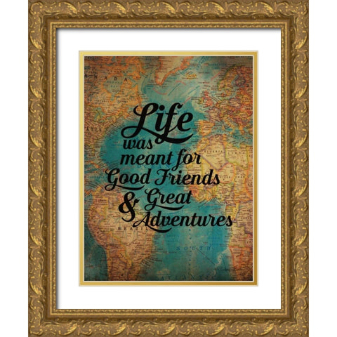 Good Friends - Great Adventure Gold Ornate Wood Framed Art Print with Double Matting by Ball, Susan