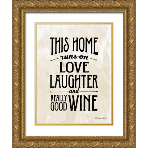 Home with Wine Gold Ornate Wood Framed Art Print with Double Matting by Ball, Susan