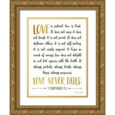 Love is Patient Gold Ornate Wood Framed Art Print with Double Matting by Ball, Susan