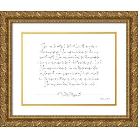 She was Beautiful Gold Ornate Wood Framed Art Print with Double Matting by Ball, Susan