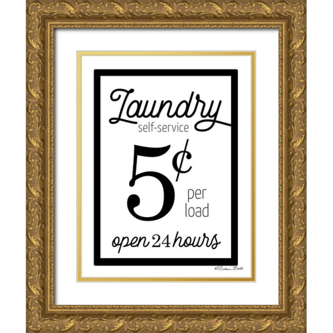 Laundry 5 Cents Gold Ornate Wood Framed Art Print with Double Matting by Ball, Susan