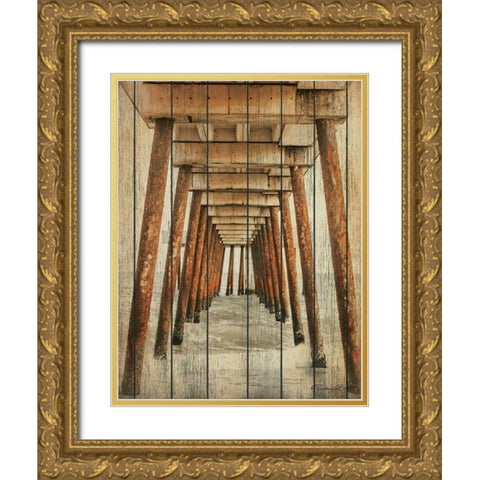 Vintage Under Dock  Gold Ornate Wood Framed Art Print with Double Matting by Ball, Susan