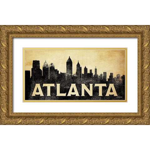 Atlanta Skyline Gold Ornate Wood Framed Art Print with Double Matting by Ball, Susan