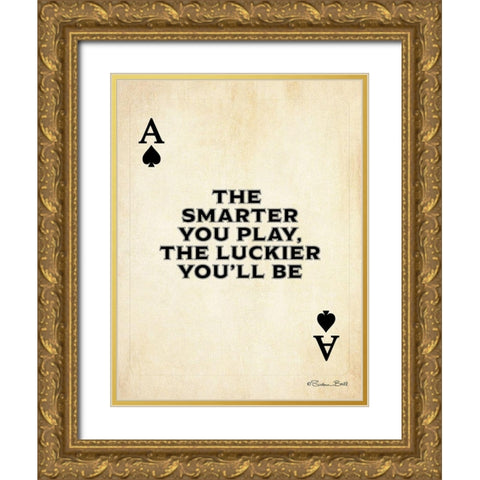 Ace of Spades Gold Ornate Wood Framed Art Print with Double Matting by Ball, Susan