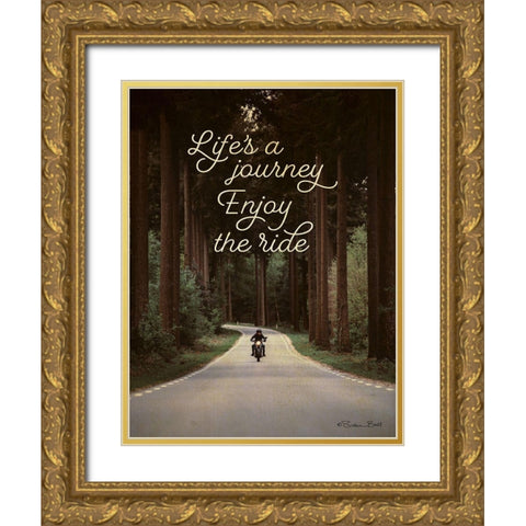 Lifes a Journey Gold Ornate Wood Framed Art Print with Double Matting by Ball, Susan