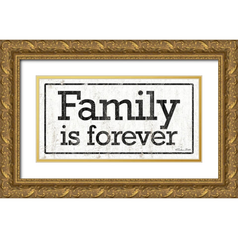 Families is Forever Gold Ornate Wood Framed Art Print with Double Matting by Ball, Susan