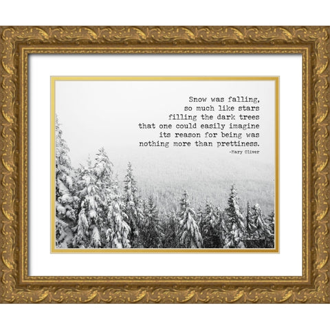 Snow Was Falling Gold Ornate Wood Framed Art Print with Double Matting by Ball, Susan