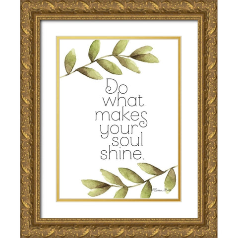 Greenery Soul Shine Gold Ornate Wood Framed Art Print with Double Matting by Ball, Susan