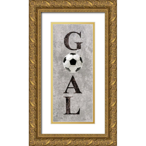 Soccer Goal   Gold Ornate Wood Framed Art Print with Double Matting by Ball, Susan