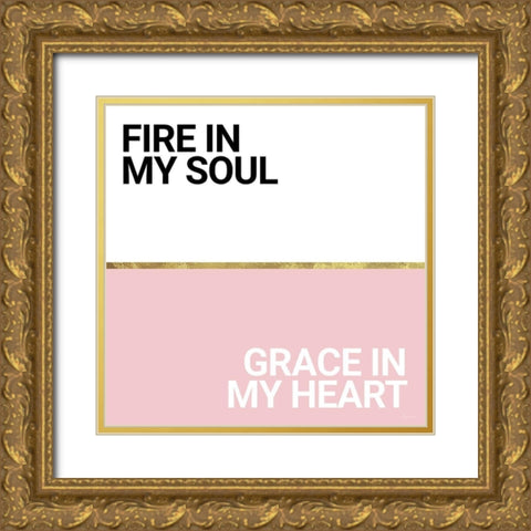 Fire and Grace Gold Ornate Wood Framed Art Print with Double Matting by Ball, Susan