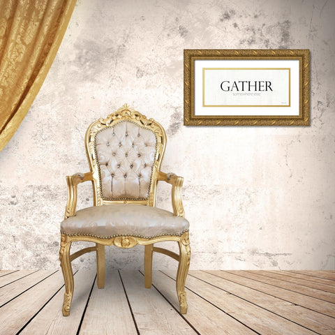 Gather Somewhere Else   Gold Ornate Wood Framed Art Print with Double Matting by Ball, Susan