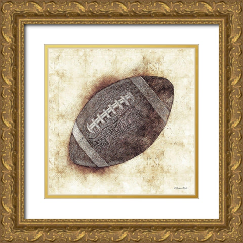 Football Sketch Gold Ornate Wood Framed Art Print with Double Matting by Ball, Susan