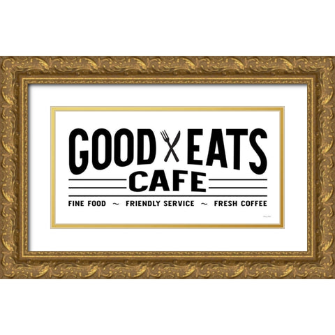 Good Eats CafÃ© Gold Ornate Wood Framed Art Print with Double Matting by Ball, Susan