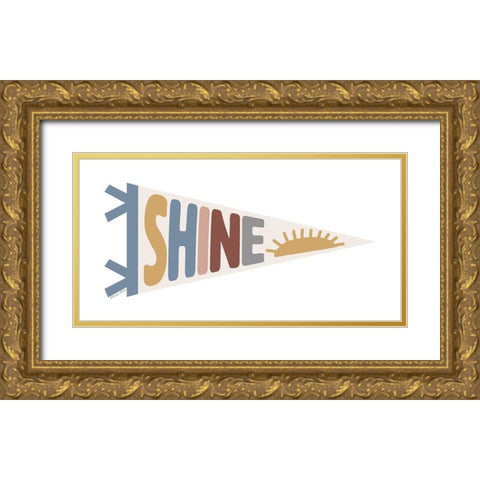 Shine Pennant Gold Ornate Wood Framed Art Print with Double Matting by Ball, Susan